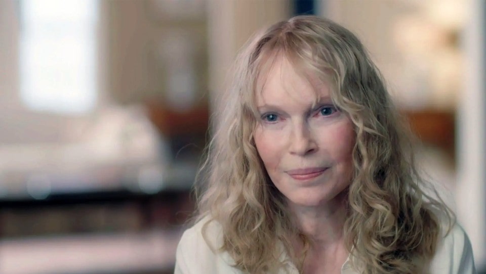 Mia Farrow’s tears of grief.