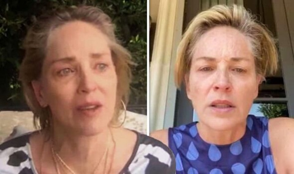 Sharon Stone’s tears of grief