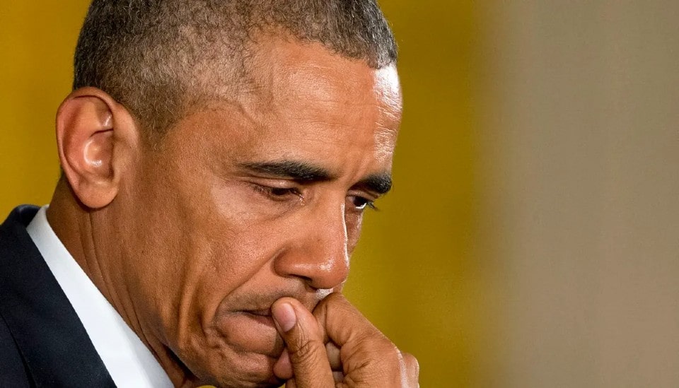 Barack Obama can’t hold back his tears