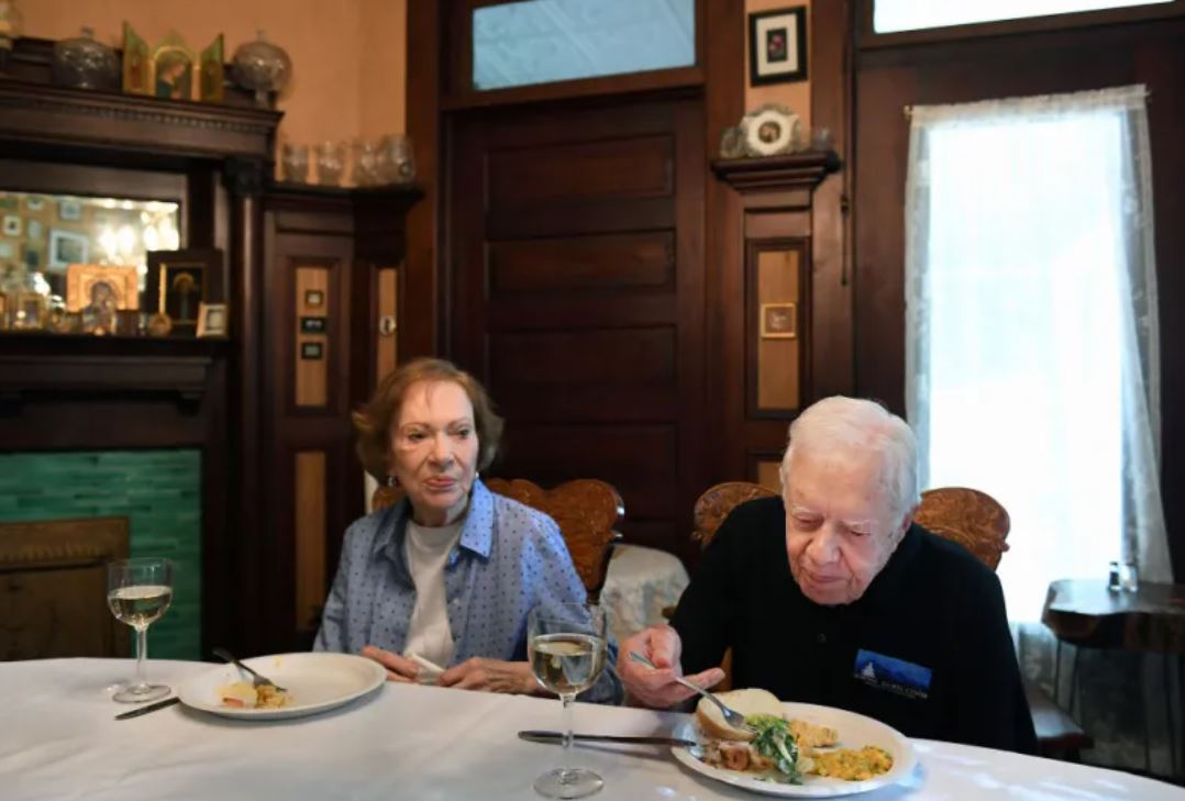 The former president Jimmy Carter lives in a house worth $210,000 and shops at the local Dollar General