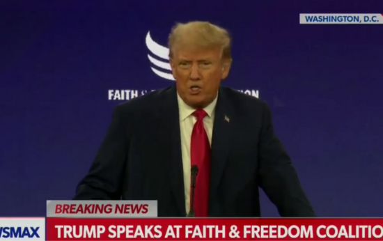 Trump Tells Crowd at Faith Conference ‘I’m Being Indicted for You’