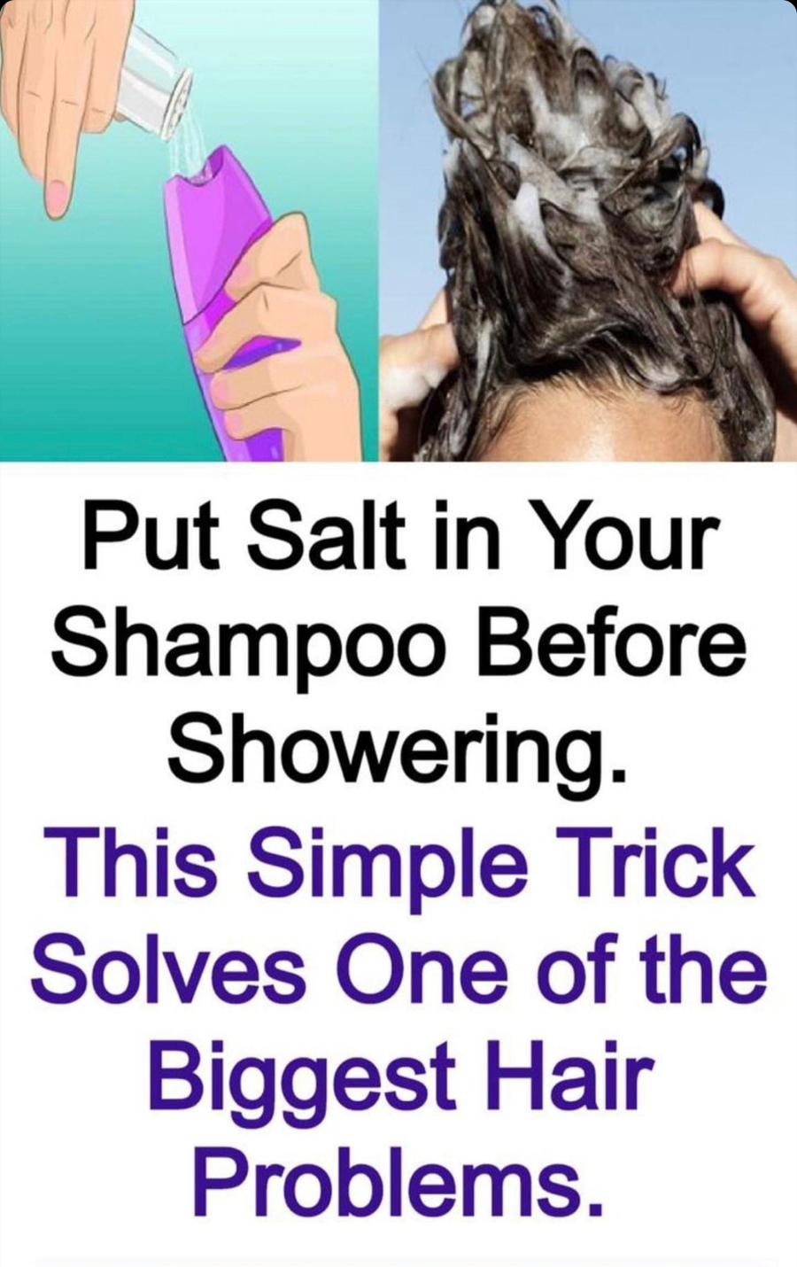 Put Salt in Your Shampoo Before Showering. This Simple Trick Solves One of the Biggest Hair Problems.