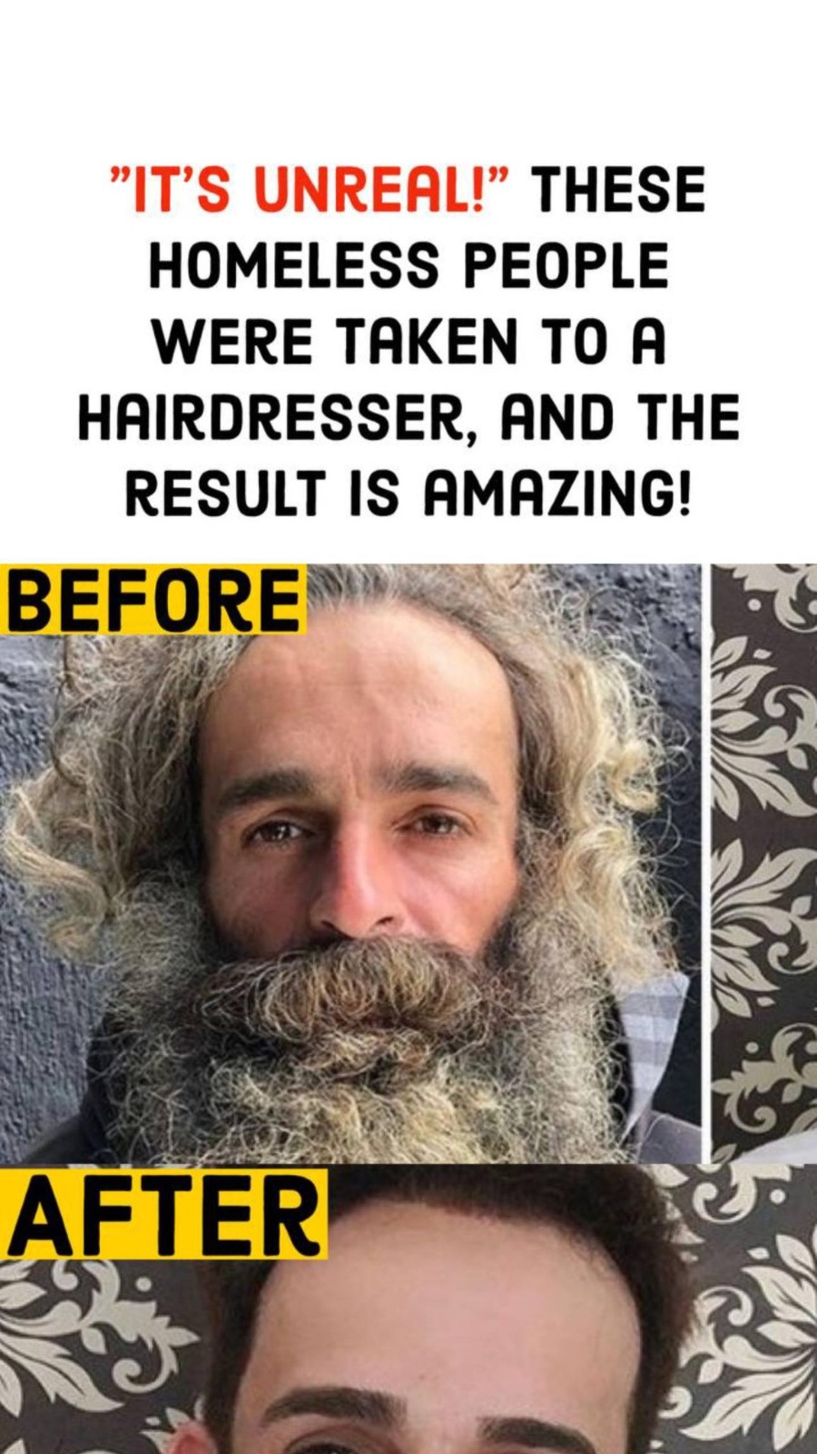 ”It’s unreal!” These homeless people were taken to a hairdresser, and the result is amazing!