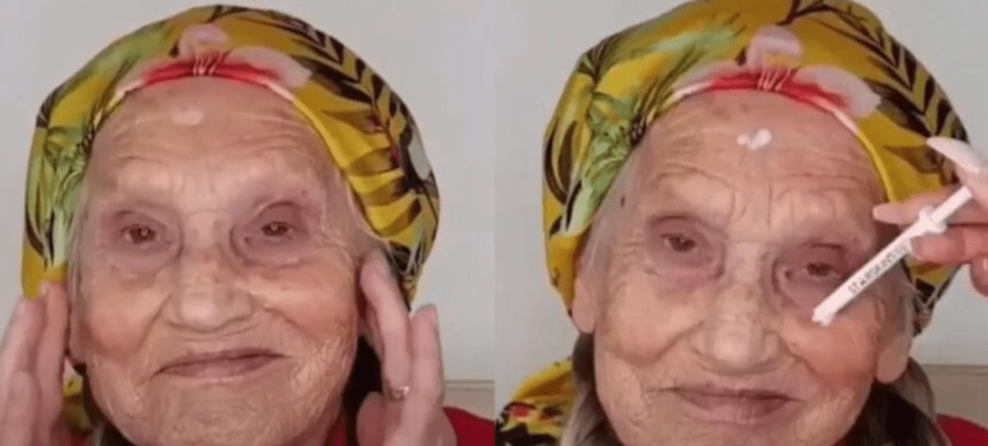 This grandma added a lipstick, fake eyelashes and a wig to her look and check out how young she appears after…