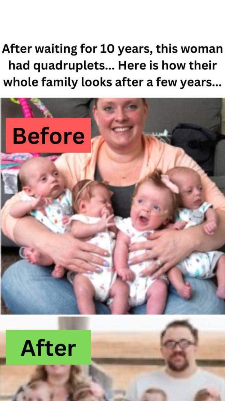 After waiting for 10 years, this woman had quadruplets… Here is how their whole family looks after a few years…