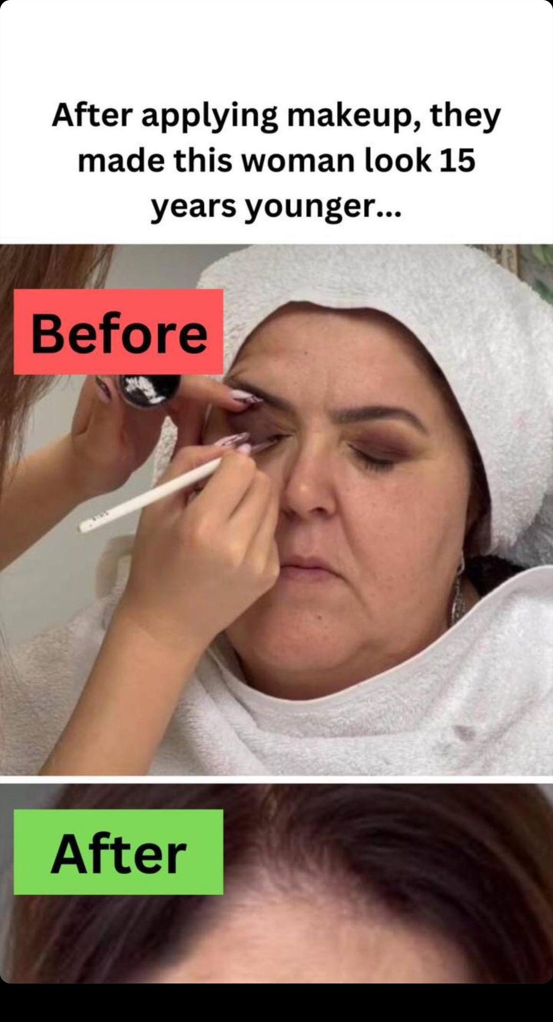 After applying makeup, they made this woman look 15 years younger…