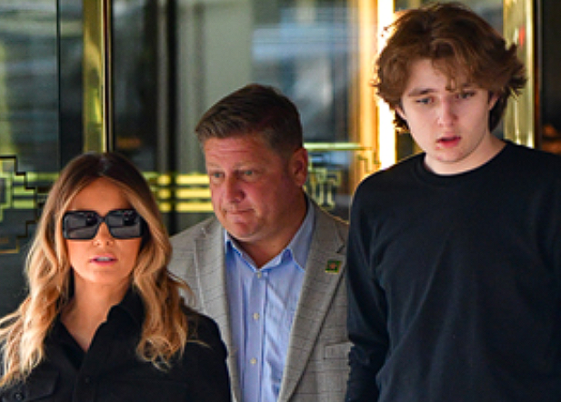 Barron Trump, 13, Towers Over His Parents Donald and Melania